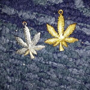 Buy 1 Get 2nd FREE☆Marijuana Leaf Pendant/Charm {no chain}